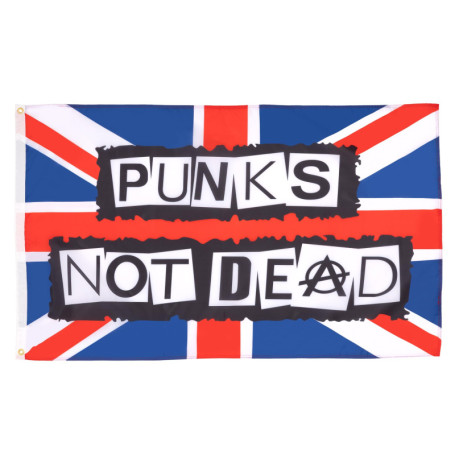 Drapeau Punks Not Dead 150x90 cm en Polyester avec Oeillets Métalliques