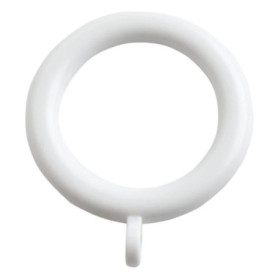 Lot de 24 anneaux en plastique blanc pour tringles à rideaux - 35 mm