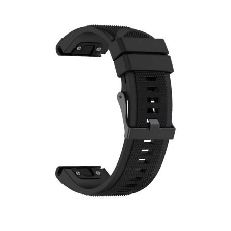 Bracelet Silicone Noir QuickFit pour Garmin Fenix et Descent - 26mm