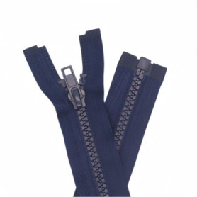 Lot de 2 fermetures éclair séparables 28 cm - Bleu Foncé