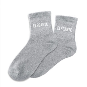 Chaussettes Grises à Paillettes 'Elegante' - Tendance et Originales