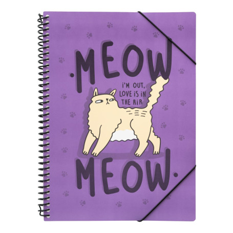 Porte-Vues A4 Meow Meow - 30 Pochettes Plastiques pour Chats Amusants