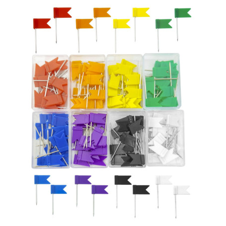 TTQiAnJ - 160 Épingles Drapeaux Multicolores avec Boîte de Rangement