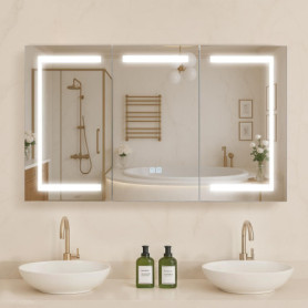 Armoire Murale de Salle de Bain VEVOR avec Miroir LED et Étagères Réglables