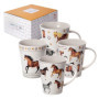 Ensemble de 4 Tasses en Céramique Cheval - Cadeau Original pour Amateurs d'Équitation