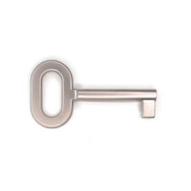 Clé de Meuble Ovale Nickelé Mat pour Serrure Design Contemporain