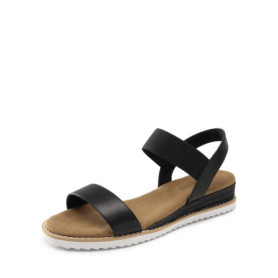 Sandales Confortables à Sangles Élastiques pour Femmes - DREAM PAIRS Noir