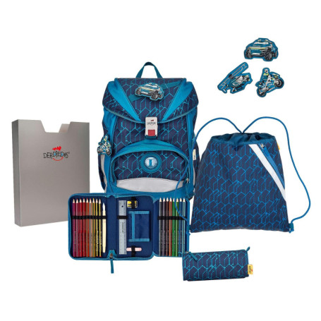 Porte-crayon DerDieDas ErgoFlex Blue Speed - Set 5 pièces