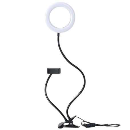 Anneau Lumineux LED 9 cm avec Support pour Téléphone - Lampe de Photographie