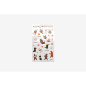 Feuille d'Autocollants PVC Animaux Dailylike - Motifs Assortis 9x18,5cm
