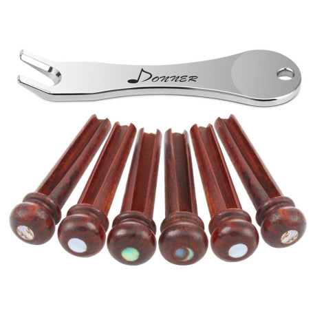 Chevilles de Guitare en Cocobolo avec Incrustation d'Ormeau - 6pcs