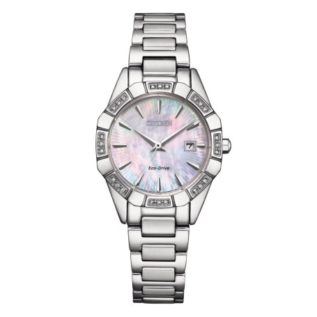 Montre Femme Citizen Analogique en Acier Inoxydable avec Diamants