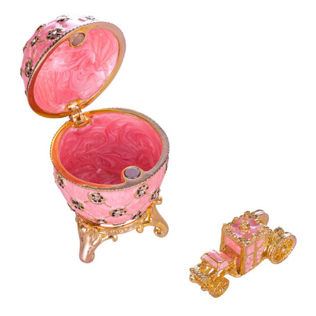 Œuf Fabergé de Couronnement avec Boîte à Bijoux en Rose - Danila Gifts