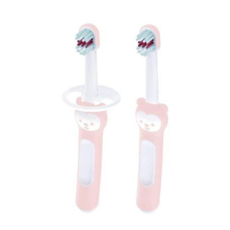 MAM Baby's Brush - Lot de 2 Brosses à Dents pour Bébé avec Anneau de Sécurité