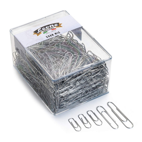 Lot de 500 trombones Leone Dell'Era Gran Mix en métal argenté