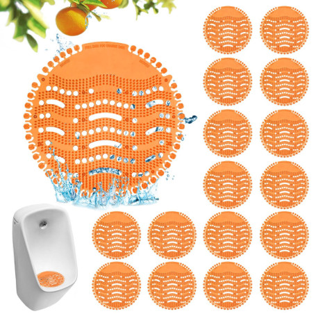 Lot de 16 Tapis Désodorisants pour Urinoir - Parfum Orange