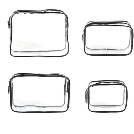 YUNYU Lot de 4 Trousse de Toilette Transparentes Imperméables
