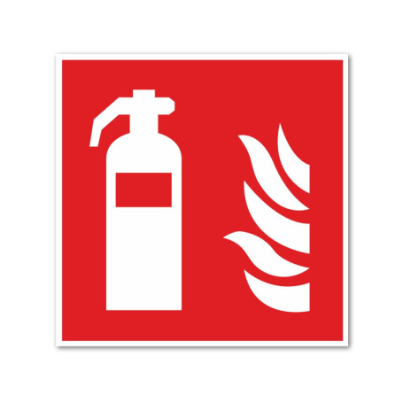 Autocollant de Sécurité Incendie - Extincteur 10x10 cm