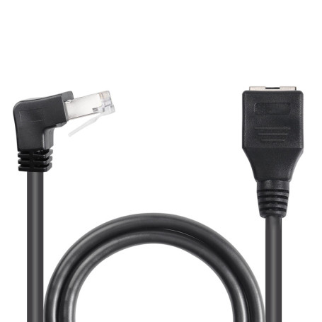 Câble d'extension Ethernet RJ45 90° - 50 cm - Noir - GELRHONR