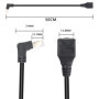 Câble d'extension Ethernet RJ45 90° - 50 cm - Noir - GELRHONR