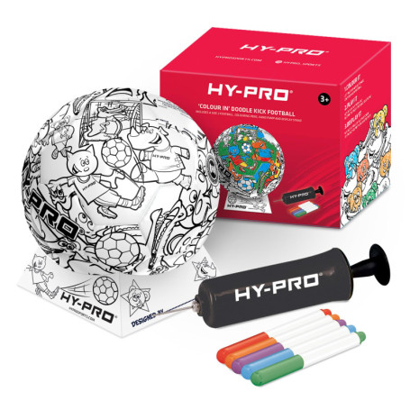 Hy-Pro Doodlekick Ballon de Football à Colorier avec Pompe et Stylos Inclus