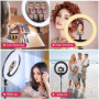 Ring Light 18 Pouces avec Trépied - Lampe Annulaire Réglable pour Vidéo et Maquillage