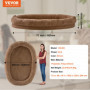 VEVOR Lit Confortable pour Chien et Humains en Fausse Fourrure Marron