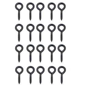 Lot de 20 vis à œillet M4 en acier inoxydable noir pour bricolage et décoration