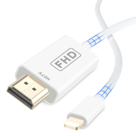 Câble Lightning vers HDMI 2M pour iPhone - Adaptateur AV Numérique 1080p
