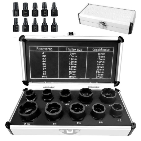 Kit de 10 Extracteurs d'Écrous WIYETY pour Vis Endommagées et Rouillées