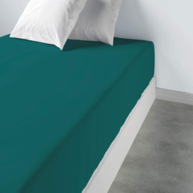 Drap Housse Élastiqué 140x190 cm en Coton 57 Fils - Couleur Épicéa