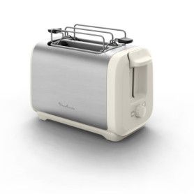 Grille-pain Subito 2 fentes avec chauffe-viennoiseries - Moulinex Inox Beige