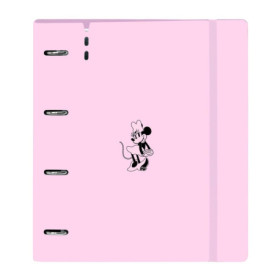 Classeur Safta Minnie Mouse avec 4 Anneaux - 100 Feuilles A4, Rose