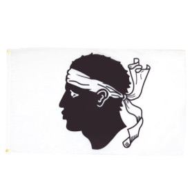 Drapeau Corse en Polyester 150x90 cm avec Oeillets Métalliques