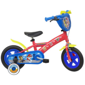 Vélo 10'' Pat Patrouille pour Enfant - Rouge avec Frein et Stabilisateurs