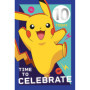Carte d'Anniversaire Pokémon avec Autocollants Amusants