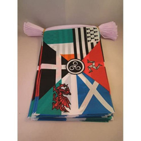 Guirlande Drapeaux Celtiques 12m - 20 Fanions en Polyester