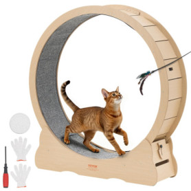 Roue d'Exercice pour Chat VEVOR 120 cm - Tapis Roulant Silencieux et Stable