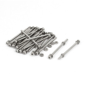Ensemble de Vis en Acier Inoxydable 304 avec Écrous et Rondelles - 25 Sets