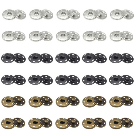 TRKETK 30 Boutons Pression Métalliques pour Couture et Artisanat