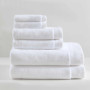Lot de 6 Serviettes de Bain Calvin Klein en Coton Doux - Entwine Solid White