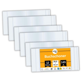 Lot de 12 protège-livres transparents en polypropylène - Perfect Line