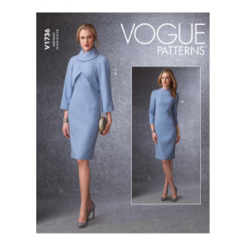 Patron de Robe Ajustée Vogue V1736A5 pour Femme - Blanc