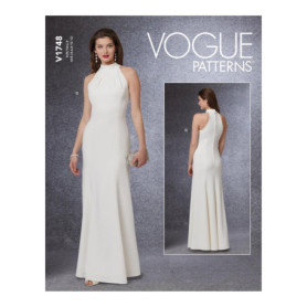 Patron de Couture Femme Vogue V1748AX5 - Robe Élégante Blanc Taille 40 à 54