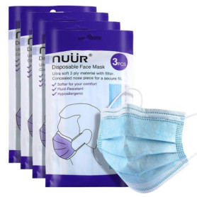 Masques Jetables 3 Couches - Pack de 12 Unités