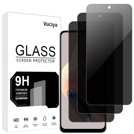 Vuciya Lot de 3 Verres Trempés Anti-Espion pour Xiaomi Redmi Note 12