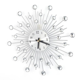 Horloge Murale 3D en Métal Argenté - Design Silencieux et Moderne