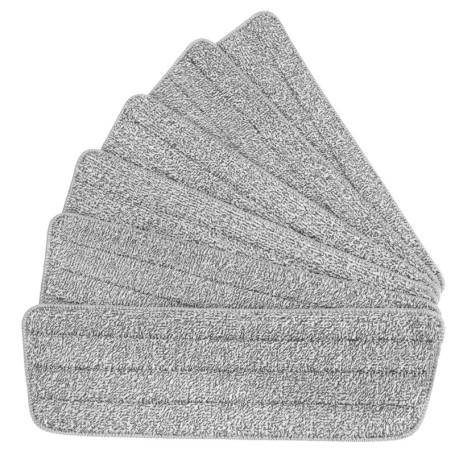 Lot de 6 Tampons Microfibre pour Balai Vaporisateur QWORK - 41x13cm