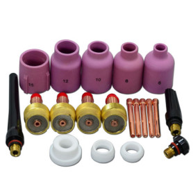 Kit de Collets et Buses en Céramique TIG RIVERWELDstore - 20 pièces pour Brûleurs 17, 18, 26