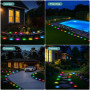 FIFlying 10 Pièces Lampe Solaire Extérieur Jardin, 8 LED Lampe Solaire en Acier Inoxydable pour Pelouse, Allée, Trottoir, Patio,